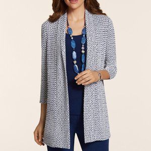 Chico's Blue and White Cardigan